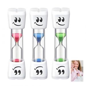 Lot de 3 Sabliers Souriants Multicolores pour Enfants, Sablier Brosse à Dents 2 Minutes bleu, rose & vert, Minuteur en Acrylique Résistant, Portable et Silencieux pour Routines d’Hygiène, Écoles et Ma (Puzhuqikeji, neuf)