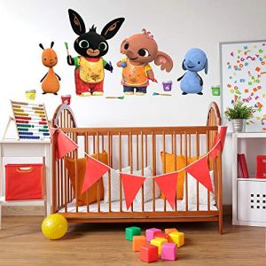 kina - B_R0006 Autocollants Muraux Bébé écologiques et hypoallergéniques Effet Tissu doux repositionnable Bing Cartoon Flop Pando Sula Décoration Papier Peint adhésif Chambre d'enfant (AdesiviMurali, neuf)
