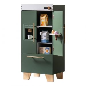 ROBOTIME R&eacute;frig&eacute;rateur en Bois - Ensemble de Cuisine pour Enfants avec Distributeur de gla&ccedil;ons & Accessoires, r&eacute;frig&eacute;rateur de Jeu pour gar&ccedil;ons et Filles de 3 Ans et Plus, Set de Jeu (Vert Vintage) (Global Premier Collections, neuf)