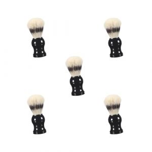 Lot de 5 brosses de rasage en r&eacute;sine pour homme avec manche en r&eacute;sine pour poils noirs (FanZhuDiZiStore, neuf)