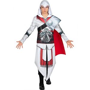 Funidelia | D&eacute;guisement Ezio Auditore Assassins Creed pour homme Assassin's Creed - D&eacute;guisement pour Adultes et accessoires pour Halloween, carnaval et f&ecirc;tes - Taille M - L - Gris/Argent&eacute; (Funidelia FR-BE-LU, neuf)