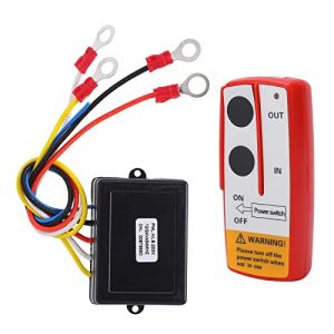 Aramox Kit de t&eacute;l&eacute;commande de treuil sans fil universel pour treuil, kit de commutateur de t&eacute;l&eacute;commande sans fil avec r&eacute;cepteur 12 V 24 V pour camion ATV SUV (rouge) (Lucrey, neuf)