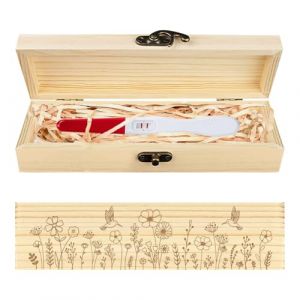 CHGCRAFT Coffret Souvenir de Test de Grossesse Colibris Coffret Cadeau D'Annonce de Grossesse en Bois avec Ruban en Raphia et Cadenas Cadeaux D'Annonce pour Papa Mari 8x2x1.2 pouce (CHGCRAFT FR, neuf)