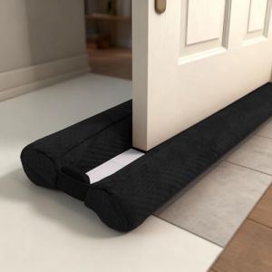 Boudin de Porte Isolant Froid Double Joint pour Porte 76-91 cm - sans Colle - Bas de Porte Isolation Anti Bruit Poussi&egrave;re Stop &agrave; l'air Froid Anti Souris Insectes, Noir (Sam7Ting, neuf)