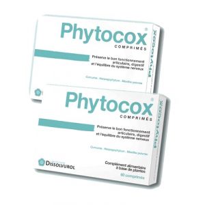 Dissolvurol - Phytocox - Equilibre Articulaire Digestif et equilibre du Systeme Nerveux - Lot de 2 Boites de 60 Comprimés (2) (Pharmella FR, neuf)