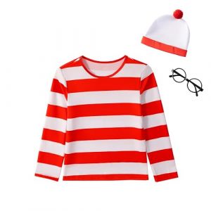 Lito Angels Deguisement Ensemble V&ecirc;tements Ou est Charlie avec Chapeau et Lunettes pour Enfant Gar&ccedil;ons Fille Taille 11-12 ans (&eacute;tiquette en tissu 150) (Lito Angels FR, neuf)