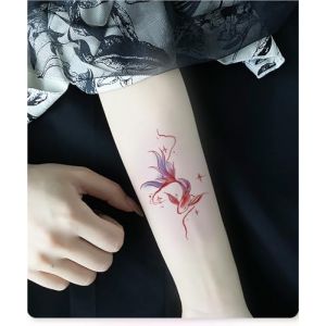 Koi national vent couleur autocollants de tatouage imperm&eacute;able durable femme bras poignet autocollants rouge, faux tatouages, tatouages ​​temporaires (CHJWEIHHERT, neuf)