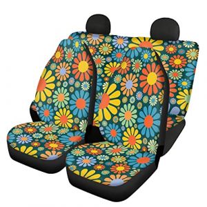 UOIMAG Lot de 4 housses de siège de voiture à motif floral hippie pour femme (fhsgdfrti, neuf)