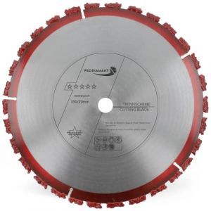PRODIAMANT Disque &agrave; tron&ccedil;onner professionnel WoodCut 350 mm x 20 mm Disque &agrave; tron&ccedil;onner en carbure pour le bois, les racines d'arbres, le bitume et le carton bitum&eacute; pour toitures (PRODIAMANT, neuf)