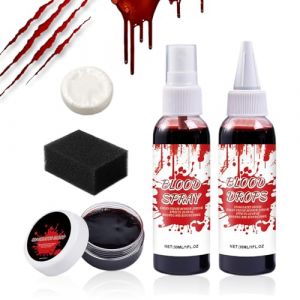 Maquillage Sanguin Halloween - Faux Sang Effrayant Vampire Zombie Avec Savon Nettoyant | Accessoires de D&eacute;guisement Lavables Zombie Vampire pour F&ecirc;tes Cosplay Effets Sp&eacute;ciaux Accessoires (yuqili, neuf)