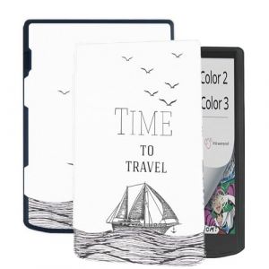 &Eacute;tui pour Pocketbook Inkpad Color 3/Color 2/InkPad 4/Vivlio InkPad 4 eReader Pocketbook Couleur 2 Couverture en cuir TPU avec mise en veille/r&eacute;veil automatique pour &eacute;tui PocketBook (heure) (shaofeng store, neuf)