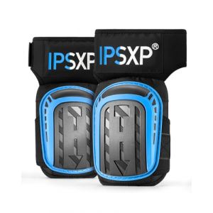 IPSXP Genouillères Professionnelles pour le travail, genouillère carreleur,le Jardinage et la Construction, avec double coussin en gel épais et sangles antidérapantes réglables (Bleu) (EU-YAN, neuf)