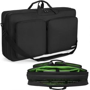 AKOZLIN Étui de transport pour pilotes DJ Pioneer DJ Lite DDJ-SB3/DDJ-SB2/DDJ-400/DDJ-RB, organiseur de contrôleur DJ, sac de transport avec bandoulière, Extérieur noir, intérieur vert, DDJ SX (Yunty Store UK, neuf)