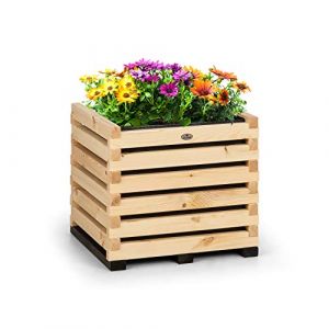 blumfeldt Modu Grow - Potager surélevé, 50 x 45 x 50 cm (LxHxP), planteur, jardinière, Bois de pin Massif et Durable, Toile de Jardin: Film à Picots - Pin (Electronic-Star-FR, neuf)