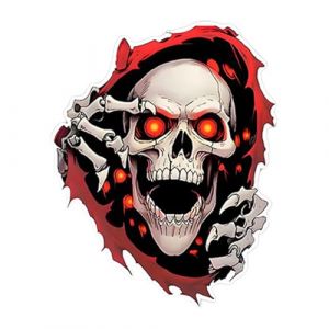 Tuxxjzm Autocollant t&ecirc;te de mort pour fen&ecirc;tre de voiture, t&ecirc;te de squelette - Autocollant t&ecirc;te de mort de voiture avec motif drapeau am&eacute;ricain pour fen&ecirc;tre (rivtandt, neuf)