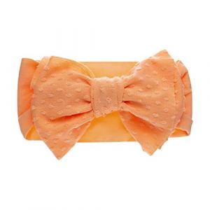 goodluxx Bandeau pour b&eacute;b&eacute; fille avec grand n&oelig;ud papillon bandeau r&eacute;glable turban pour cheveux infantile accessoires de cheveux nouveau-n&eacute; accessoires photo b&eacute;b&eacute; bandeau orange (qiweixiadianzishangwuyouxiangongsi, neuf)