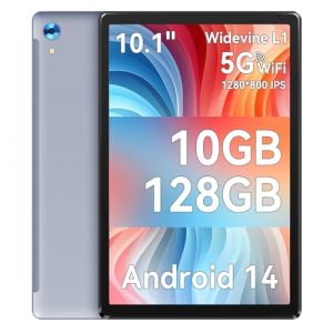 Ainmel Tablette Android, 10 Pouces avec processeur Octa-Core, 10GB RAM 128GB ROM, 1TB TF Card Expand, 1280x800 IPS HD Touchscreen, 5G/2.4G WiFi, BT 5.0, 5MP+8MP Dual Camera Android Tablette (Gris) (YUQIN LIMITED, neuf)