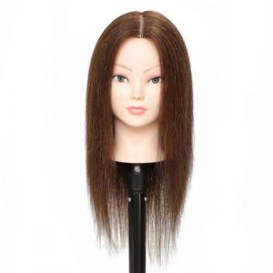 T&ecirc;te de mannequin de 45,7 cm - 100 % cheveux naturels - T&ecirc;te de mannequin de mannequin - T&ecirc;te de mannequin - T&ecirc;te de mannequin - (LingMing, neuf)