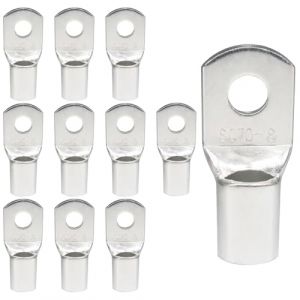 10 Pi&egrave;ces Cosses de C&acirc;ble - Cosse Tubulaire 70mm&sup2; & Cosse Annel&eacute;e M8 en Cuivre &Eacute;pais Zingu&eacute;, Pour installations &eacute;lectriques industrielles et automobiles, Non isol&eacute;es(Argent&eacute;, SC70-8) (QidarusXL-FR, neuf)