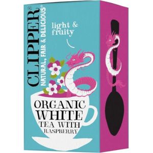 THÉ BLANC À LA FRAMBOISE BIO 34 g (20 x 1,7 g) - CLIPPER (BioGo, neuf)