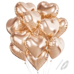 Ballon Coeur Or Rose, 18 Inch Ballon Mariage Forme de Coeur, Ballons de Fleuret Hélium Or Rose Décoration Romantique pour Anniversaire, Douche de bébé, Mariage, Valentine (shuokang, neuf)