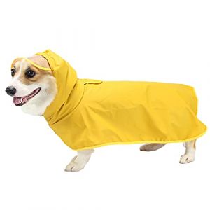 Avaner Imperm&eacute;able &agrave; Capuche R&eacute;glable pour Chiens Convient aux Petits et Moyens Chiens-avec Bandes R&eacute;fl&eacute;chissantes (2XL, Jaune-2) (Avaner Watch, neuf)