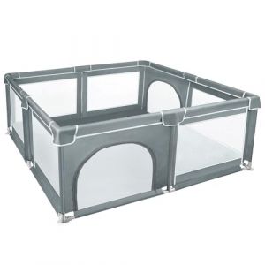Parc Bébé,Modulable,Grand parc pour enfant en bas âge,Parc bebe pliable Parc pour bébé grande avec filet respirant et fermeture éclair-180 * 150 * 66cm-Gris foncé (Hechheu, neuf)