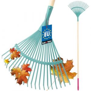 KOTARBAU&reg; R&acirc;teau Robuste 440 x 410 mm avec Manche R&acirc;teau &agrave; Feuilles rateau Jardin ramasse Feuilles mortes rateau a Feuille en Plastique Orange Balai Gazon rateau Feuilles Cailloux r&acirc;teaux (KOTARBAU, neuf)