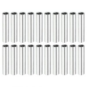 sourcing map Manchon Filetée Rond Écrou Accouplement M4x0.7mm Femelle Filetage 25mm Raccorder Tige Barre Goujon Tube Écrou Connecteur pour Rallonger, Argenté Paquet de 20 (Weisser Berg, neuf)