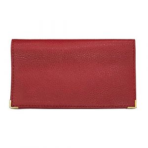 LOLUNA&reg; Porte ch&eacute;quier Talon en Haut, Compact Format Portefeuille avec Carte bancaire, en Cuir Disponible dans Plusieur Couleur (Rouge) (L'Atelier du Cuir, neuf)
