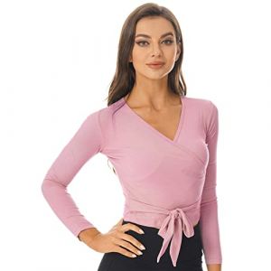 Alvivi Cache-Coeur De Danse Classique Gymnastique Bol&eacute;ro Salle Zumba Aerobic Yoga Pilates Veste Haut De Danse Ballet Gilet Cardigan Dancewear Sportswear Rose B S (Acfunny-eu, neuf)