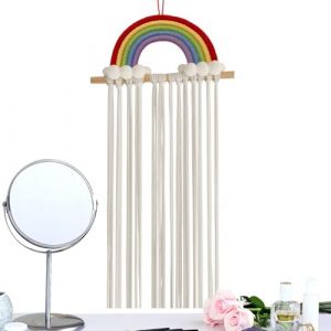 Support pour nœuds de cheveux pour fille, organisateur de nœuds pour cheveux - Organiseur mural pour pinces à cheveux,Présentoir de rangement de pinces à cheveux polyvalent, Design arc-en-, organisate (saytians, neuf)