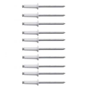 Lot de 10 Rivet Blanc Plaque D'IMMATRICULATION Voiture Auto Moto Scooter MOBYLETTE Protection Plastique VIS Boulon Fixation (cyclingcolors_france, neuf)