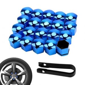 DHWEKU 17mm Boulon Ecrou Couvre,Cache Ecrou 17mm, Capuchons D'&Eacute;crou De Roue,20 Pi&egrave;ces Capuchons Protection Hexagonal pour &Eacute;crous De Roue,Cache Boulon Universels 17mm,Cache-&Eacute;crous De Roues 17mm,Bleu (DHXMYGS, neuf)