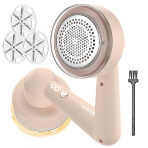 Rasoir Anti Bouloche, Rasoir Bouloche USB Rechargeable, Rasoir Textile Anti-Bouloches électrique avec 3 Lames Rechange et Brosse Nettoyage pour Vêtement, Couverture, Coussin, Pulls, Meubles, Tapis (MaKaBaKaDianZiShangWu, neuf)