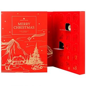 Calendrier de l'Avent Chocolat - Calendrier Avent avec 24 Chocolats Belges, sans Alcool - Idée Cadeau Noël Femmes, Hommes, Adulte, Enfant, Grand-mère, Grand-père - Chocolat à Offrir - Rouge (CHOCOLISSIMO FR, neuf)