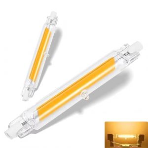 Dvnoua Ampoules R7S LED 118mm Dimmable, LED 118mm 30W &Eacute;quivalent Ampoule Halog&egrave;ne 300W, Blanc Chaud 3000K 3000LM Pas de Scintillement, Faisceau &agrave; 360&deg; pour L&rsquo;&eacute;clairage De Maison,Travail, 2PCS (llcllc, neuf)