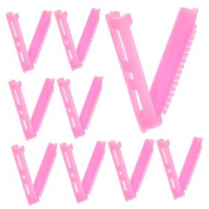 Générique 12 Pièces barre permanente canne à pêche brosse à cheveux ronde volumateur permanentes hair curler hair rollers pince permanente pour racine de cheveux résine rose (LUWELI, neuf)