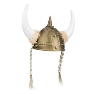 SHERCHPRY Casque De Viking En Corne De Bœuf Dorée, Chapeau De Costume Viking Léger Et Confortable, Accessoire De Fête Pour Hommes, Carnaval Et Cosplay, Taille Unique (Dnna Huang, neuf)