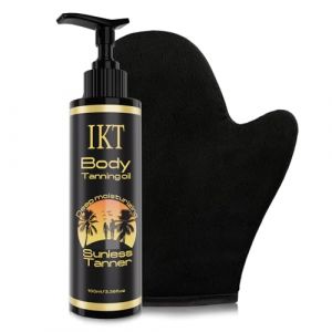 FUNAN Kit d'huile autobronzante hydratante en profondeur avec gant d'application, autobronzant uniforme et naturel pour le visage et le corps, 100 ml (TrustedValueHub, neuf)