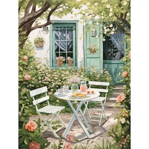 Fan House Peinture par Numéros Adulte, Kit de Peinture à L'huile par Numéro, Peinture Numérique Dessinée à la Main, DIY Peinture à L'huile avec Peinture et Pinceau - Sans Cadre 40x50cm (EPEI-OFFICIAL GLOBAL, neuf)