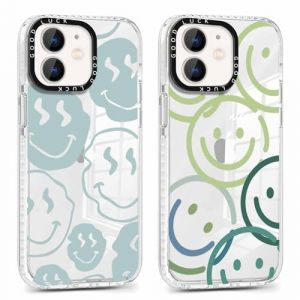 Xylota 2 Pi&egrave;ces Coque pour iPhone 11 6,1", Transparente &Eacute;tui avec Mignon Motif Smiley, Mince TPU Bumper Silicone Housse Clair Antichoc Protection Filles Femmes Case Cover pour iPhone 11 (AMCREST HOLDINGS, neuf)
