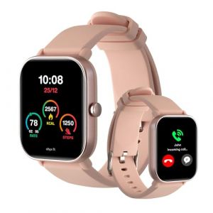 Abyx FIT Ozone 3 - Montre Connect&eacute;e 1.6", 280x420 px, Standby 20 Jours, Bluetooth 5.0, Acc&eacute;l&eacute;rom&egrave;tre 3 Axes, IP68 &Eacute;tanche, Cardio, Analyse du Sommeil, Musique, Compatible Android iOS, Rose Poudr&eacute; (LICK, neuf)
