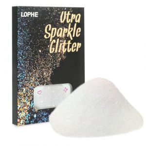 LOPHE Paillettes de Corps, Poudre Libre Scintillant, Poudre Paillette, Poudre Scintillante Maquillag pour Visage, Corps, Cheveux, Halloween, F&ecirc;te, No&euml;l, 100G(Blanc) (Botoo, neuf)
