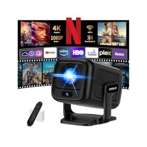 [App Int&eacute;gr&eacute;e] Vid&eacute;oprojecteur avec WiFi 6 y BT 5.4,1080P Full HD Mini Projecteur Video, Projecteur Portable avec Autofocus et Correction Trap&eacute;zo&iuml;dale Automatique,180&deg; Rotation HDMI/TV Stick/USB Noir (Coolid Store, neuf)