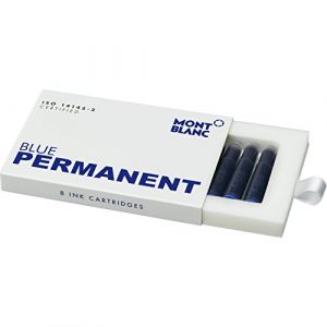 Montblanc 107758 Cartouches d'encre - Permanent Blue - Encre pour Stylo Plume - Bleu Permanent - 8 Cartouches (PHEORE S.R.L., neuf)