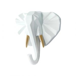 siduytin Crochet de Manteau de t&ecirc;te d'animal Durable pour Suspendre des Vestes, des Sacs et des Accessoires, Crochet de cl&eacute; de t&ecirc;te d'animal en r&eacute;sine, Crochets de Manteau, Or Blanc (&eacute;l&eacute;phant (quoality, neuf)