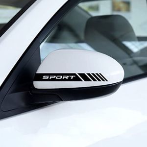 Autodomy Autocollants Stickers Rétroviseur de Voiture avec Rayures Design Stripes | 6 Unités de Largeurs Différentes pour Deco Tuning Voiture Design Sport (Noir) (Domy Company, neuf)
