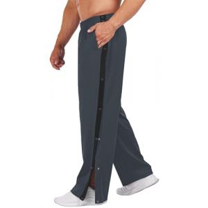 PINSPARK Pantalon de Jogging pour Homme Pantalon de Rééducation Ouverture Latérale avec Boutons-Pression Latéraux - Pantalon de Sport Postopératoire (Pinspark, neuf)