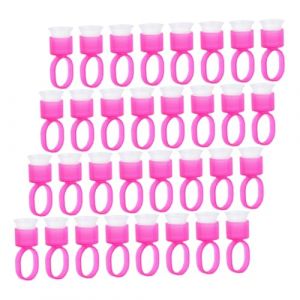 KOMBIUDA 50pcs Coupelles D'anneau En Plastique Portables Anneaux De Colle Pour Extensions De Cils Supports De Cils (Busk Sunset, neuf)